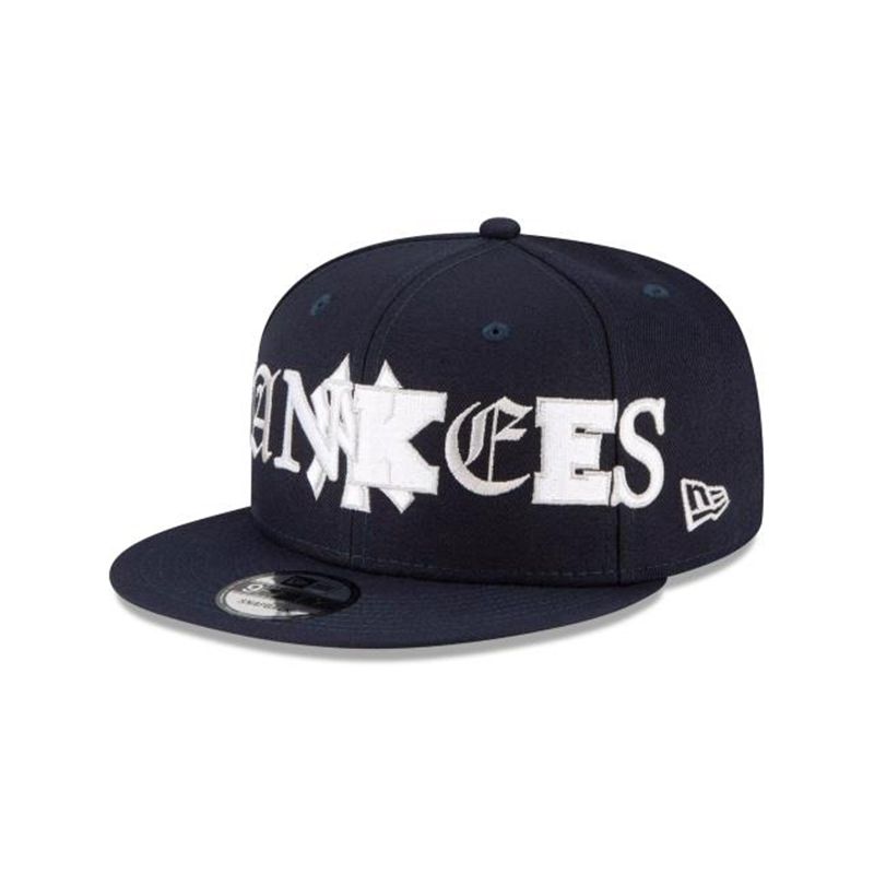 MLB New York Yankees Mixed Font 9Fifty Snapback (BNK8264) - Blue New Era Caps